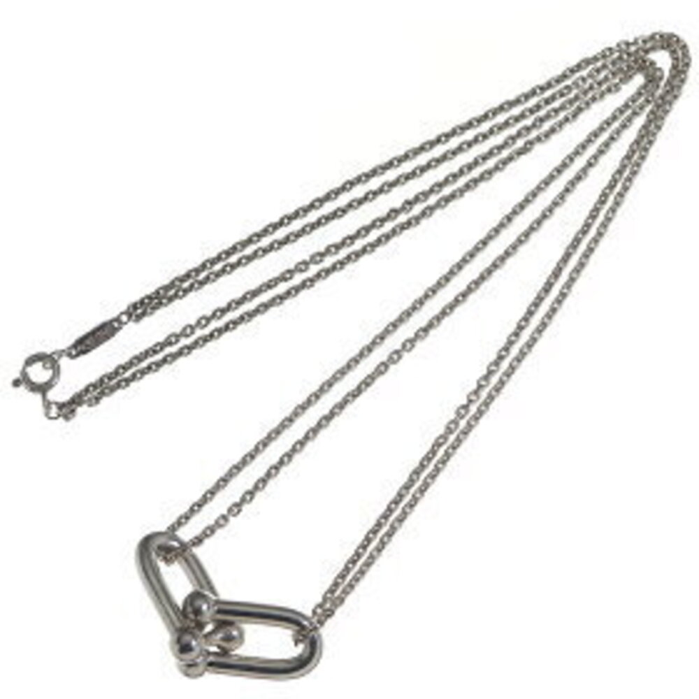 Tiffany Co Hardware Double Link Pendant Necklace Sterling Silver